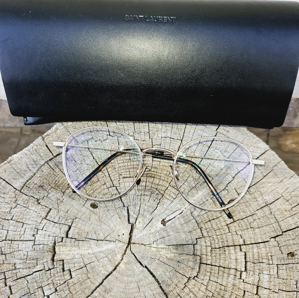 Yves Saint Laurent metallic round frames glasses
